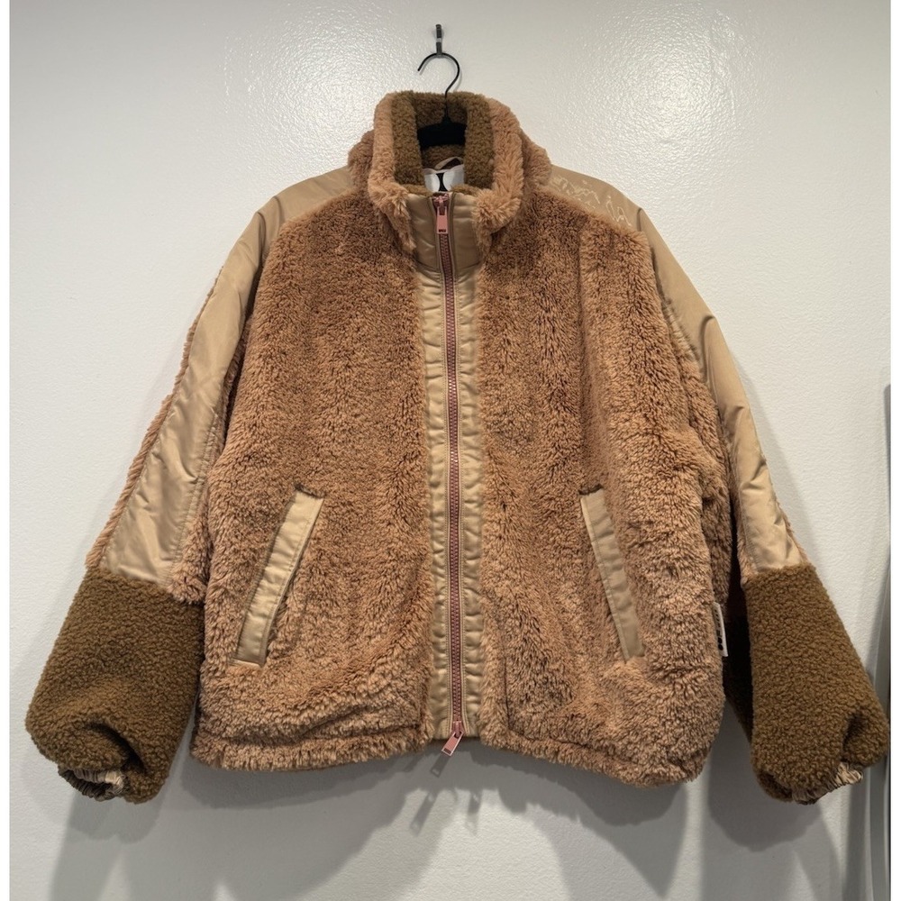 OOFWEAR Oversized Fleece Faux Fur Teddy Jacket Womens Size 42 Anthropologie Cozy